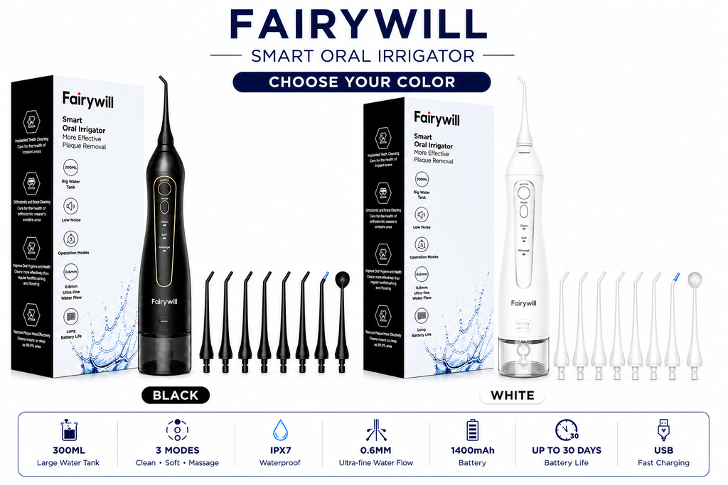 Fairywill Cordless Water Flosser – Portable Oral Irrigator
